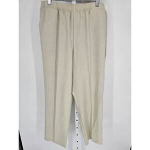 White Stag Womens Sz 14 Pull On Dress Pants Light Tan Beige Elastic Waist